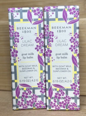 Bálsamo labial tintado leche de cabra Beekman 1802 paquete de 2-sueño lila Foto 1 de 4