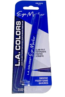 LA Colors Liquid Eyeliner Blue Eye Marker Smudge Proof Slim Felt Tip CBLE915 NEW - Image 1 of 3