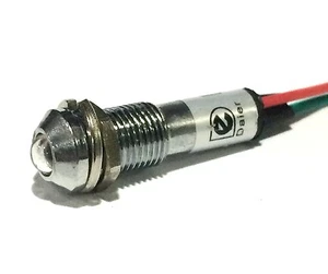 8mm 12VDC White LED Metal Indicator Pilot Signal Light XD8-2W - USA SELLER! - Picture 1 of 2