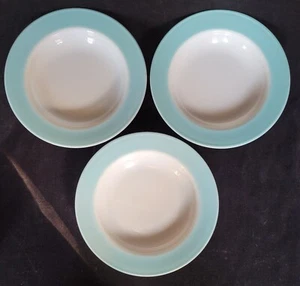Set of 3 JAJ pyrex cereal / soup bowls duck egg blue - 21.5 cm - Picture 1 of 6
