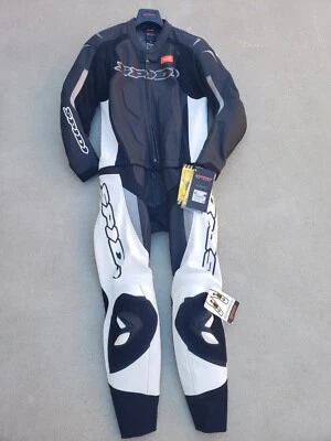Traje de cuero SPIDI Supersport Touring 2 piezas negro/blanco/gris Euro talla 50 EE. UU. talla 40 Foto 1 de 4