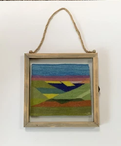 VTG HANDWOVEN Landscape TAPESTRY WALL TEXTILE Painting FOLK Art Walter Blumenau - Picture 1 of 8