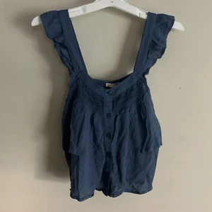NWT American Eagle Ruffled Tiered Tank Top Boho Sleeveless Button Front Size XS - Picture 1 of 7