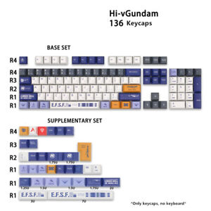 PBT H-iv GUNDAM Keycaps Cherry Height 6.25X Space 136 Key Set DIY for Cherry MX