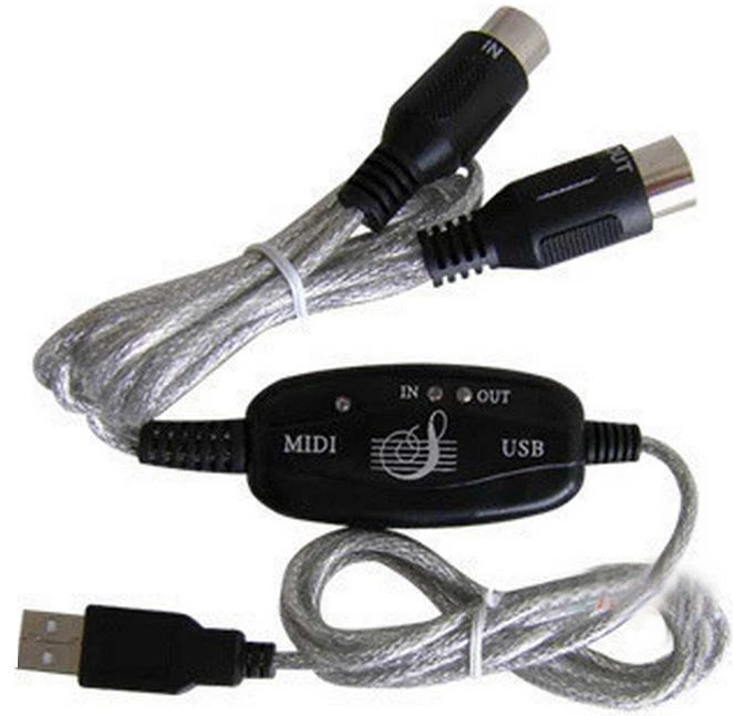 USB IN-OUT MIDI Interface Cable Converter PC to Music Keyboard Adapter Cord - Image 1 of 1