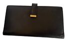 Vintage Coach Lexington Water Buffalo Kiss Lock Wallet Smooth Black Checkbook