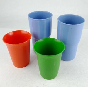 4 pc TUPPERWARE 2 Bell Tumblers Cups #109  & 2 Stackable Tumblers #2412A VTG  - Picture 1 of 5