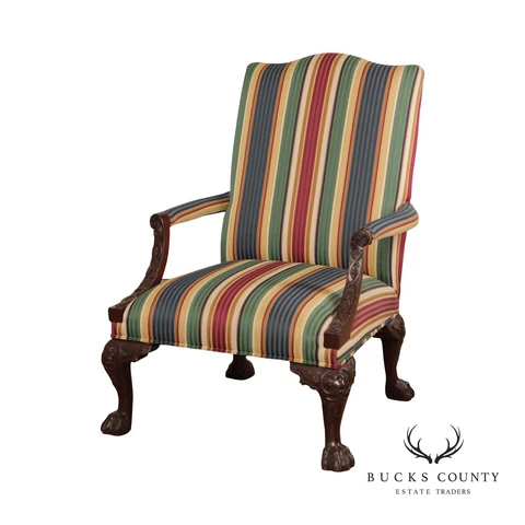 Henredon Historic Natchez Collection Mahogany Library Arm Chair Cover