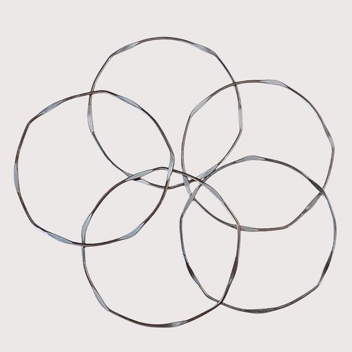 VALENTINO Braccialetto Asimmetrico Placcato Argento Vintage Set Increspatura Ondulata Modernariato