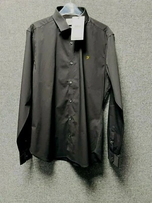 Camisa Clásica Farah Calce Ajustado Con Elástico Negra Mediana TD022 NN 16 Foto 1 de 3