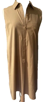 Hermoso Vestido Para Mujer Taupe Talla 8/M Brunello Cucinelli Sin Mangas Línea A #4362 Foto 1 de 4