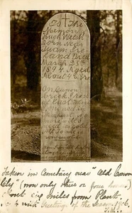 MINER'S GRAVE STONE, CANON CREEK, GOLD MINING, RPPC, VINTAGE POSTCARD (SB 373) - Picture 1 of 2