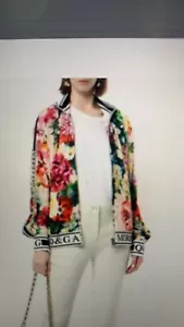 Gorgeous Floral Rose Print Dolce & Gabbana Bomber Jacket Worn Twice-size42 IT/M - Picture 1 of 12
