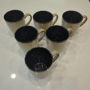 Lot de six (6) tasses à café en grès bleu Sonoma Vallejo 12 onces retirées - Photo 1/6