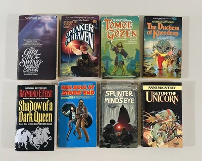 lot 8 sci fi, fantasy PB Feist, Adams, McCaffrey, Alan Dean Foster Brian Daley - Imagem 1 de 3