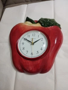 Vintage Mid Mod Acurite Apple Clock Battery Operated 11" tall (JJ) - Picture 1 of 2