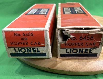 LIONEL " EMPTY BOX " Only Pair (2) For# 6456 Red/Hopper Car Sold As Is - Image 1 of 4