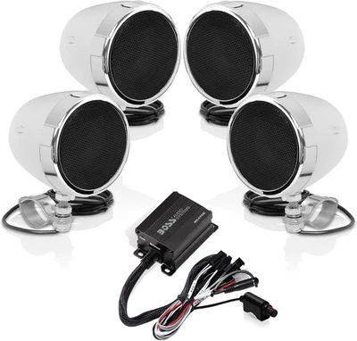 BOSS Audio Systems 3 Inch Motorcycle Full Range Speakers MC470B - Image 1 of 4