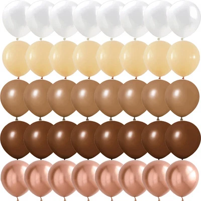 40PCS Brown skin tone, dark brown Balloons Gender Reveal Wedding Valentine's Day - Image 1 of 4