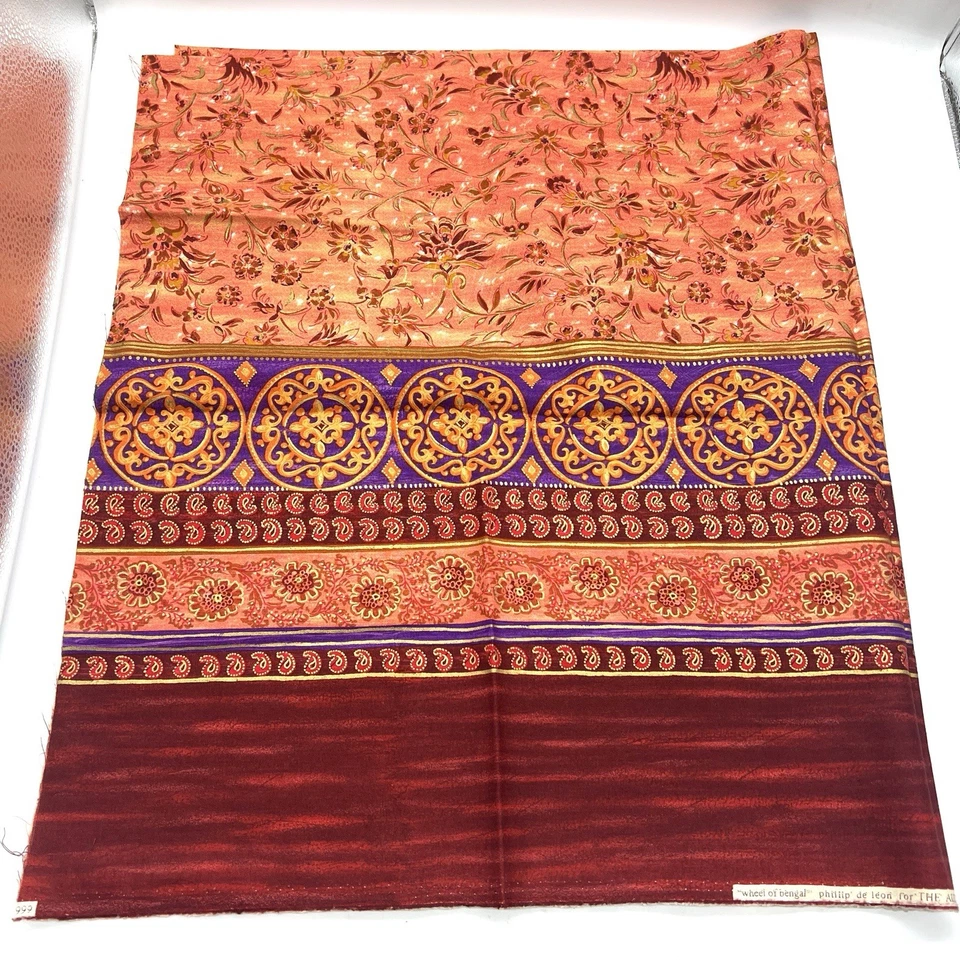 复古面料 1 年“孟加拉轮”Alexander Henry 系列花卉 W 波尔多 — 第 1/4 张图片