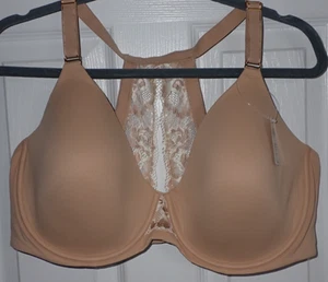 Neu SOMA Größe 42DDD Embraceable Signature Spitze Racerback BH weich hellbraun & elfenbein - Bild 1 von 7