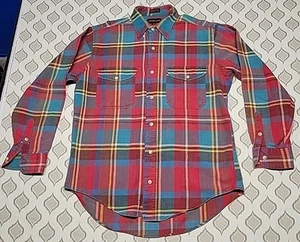 Vintage Chaps Ralph Lauren Shirt Mens Medium Plaid Long Sleeve Button Up - Picture 1 of 4