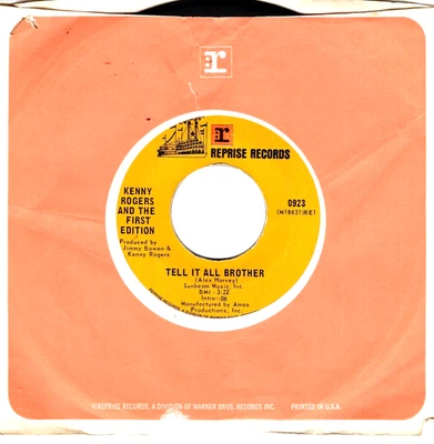 Kenny Rogers & The First Edition: Tell It All Brother / Just Remember.. 45 9736 - Image 1 of 3