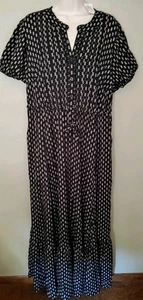 Abito Torrid Maxi Elasticizzato Spilla Tuck a Livelli Resort Vacanze Vita Notturna Tg 1X Nuovo con etichette - Foto 1 di 7