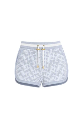 Balmain Monogram Jacquard Wool Blend Tennis Shorts size 36 NEW - Image 1 of 4
