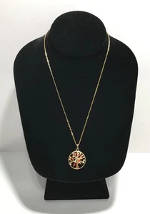 925 Sterling Silber goldfarben Lebensbaum CZ Anhänger verstellbar Halskette - Bild 1 von 13
