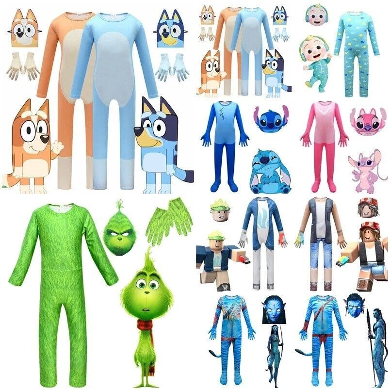 Cartoon Characters Costumes Kids Cosplay Jumpsuit Halloween Xmas Fancy Dress