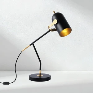 Industrial Desk Lamp with Adjustable Shade,Black & Gold Metal Office Table Li... - Picture 1 of 9