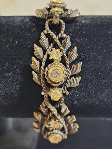 Vintage Coro Strass Blatt Gliederarmband - goldfarben, 40er/50er Jahre Mid Century... - Bild 1 von 9