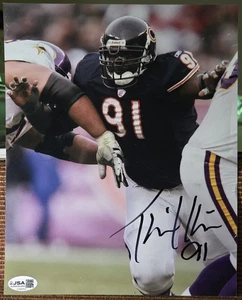 Foto firmada por Tommie Harris de 8x10 Chicago Bears JSA - Imagen 1 de 3