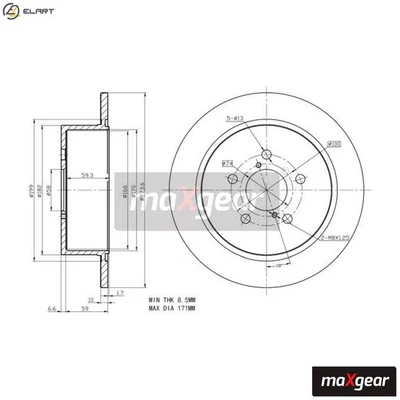2x BRAKE DISC 19-2356 FOR SUBARU EJ251/1EJ25 2.5L EJ202/EJ204/EJ20Y 2.0L 4cyl - Image 1 of 4