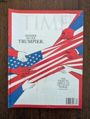 Time Magazine - November 19, 2018 -  Redder.  Bluer. Trumpier. NO LABEL.  - Image 1 of 4