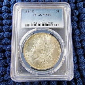 1884-O Morgan Silver Dollar $1 - New Orleans - PCGS MS 64 - Nice Light Toning - Picture 1 of 16