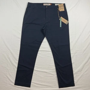 Tailor Vintage Navy Chino Pants Mens 36x30 Slim Fit Classic Casual NWT - Picture 1 of 9
