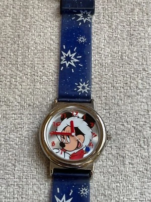INNOVATIVE TIME DISNEY MICKEY MOUSE WINTER CHRISTMAS WATCH BLUE SILICONE BAND - Image 1 of 4