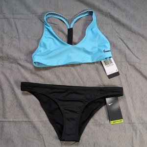 womens nike bikini swimsuit 2 Piece Blue Size Large Fusion Hydralock Swim NWT$96 - Picture 1 of 8