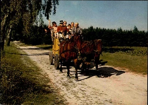 UNDELOH Heide AK Postkutsche Pferde Fuhrwerk ungelaufen alte AK ca. 70er Jahre - Bild 1 von 2