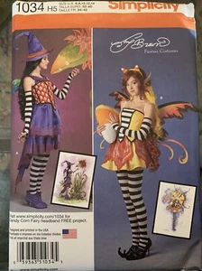 SIMPLICITY PATTERN 1034 FANTASY FAIRY Witch COSTUME MISSES SIZES 6 8 10 12 14 - Picture 1 of 2