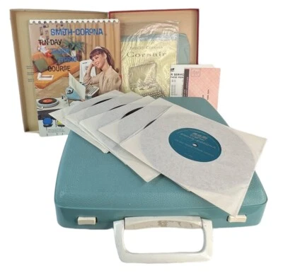 Vtg Smith Corona Corsair Typewriter Turquoise With Case & Course Needs Ribbon - Image 1 of 4