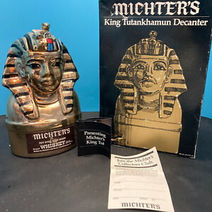 23K Gold Vintage ' King Tutankhamun ' 750 mL Michter’s 1978 Ceramic Decanter #2