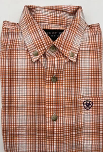 ARIAT Boys size small (8) Plaid Pro Series Button Down Collar Shirt western - Picture 1 of 8