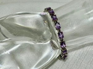 amethyst citrine tennis bracelet size 7.25”Sterling Silver 925 (RD27) - Picture 1 of 21