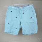 J. Crew Chino Shorts, Mens Size 34, Light Blue w/  Marlin Fish Print