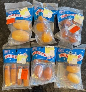 (6) Posten Vintage Westrim Neuheiten ~ Western Trimming Corp. Holzperlen - Bild 1 von 2