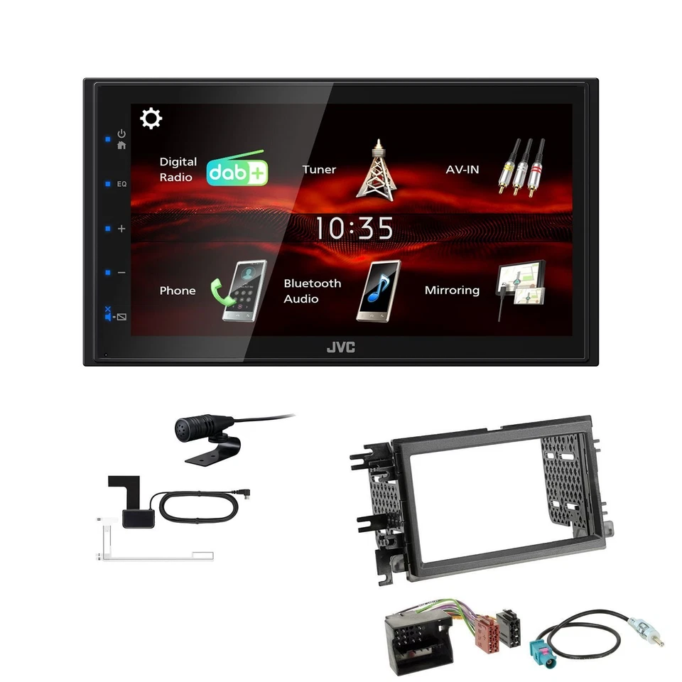 JVC KW-M180DBT 2DIN DAB+ Autoradio für Ford Explorer 2005-2010 schwarz - Bild 1 von 4