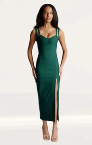 Vesper Womens Green Plain Dress RRP £64 - Picture 1 of 22